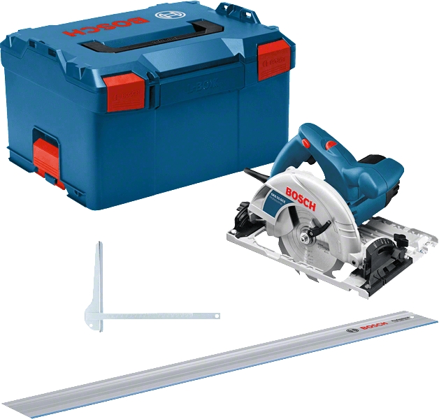 Bosch Blauw 0615990M91 GKS 55+ GCE cirkelzaag in L-BOXX + geleiderail FSN1400