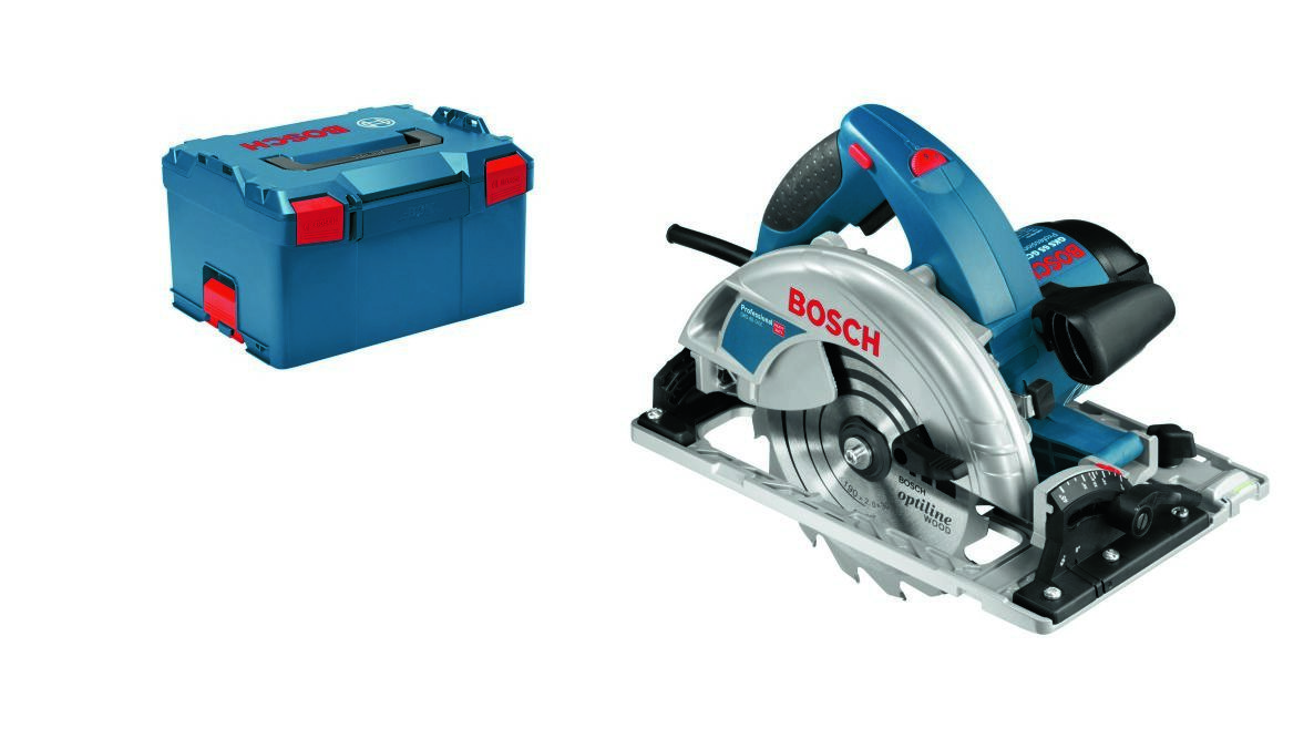 Bosch Blauw 0615990M93 GKS 65 GCE Cirkelzaagset + FSN 1400 cirkelzaagblad in L-Boxx