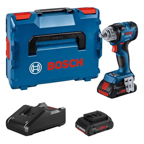 Bosch Blauw 06019L5002 GDS 18V-330 HC Professional Slagmoeraanzetter 18V 4,0Ah in L-Boxx