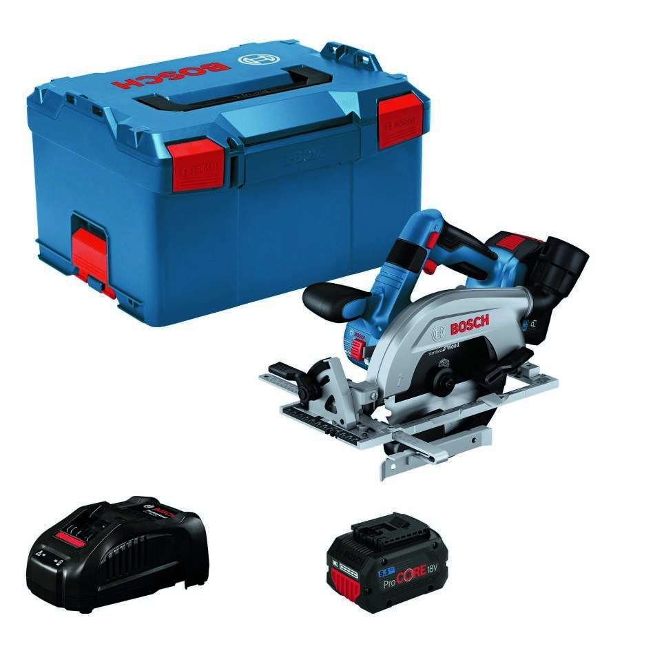 Bosch Blauw 06016C1102 GKS18V-57-2 L Cirkelzaag 18 Volt 5,5Ah ProCore in L-Boxx