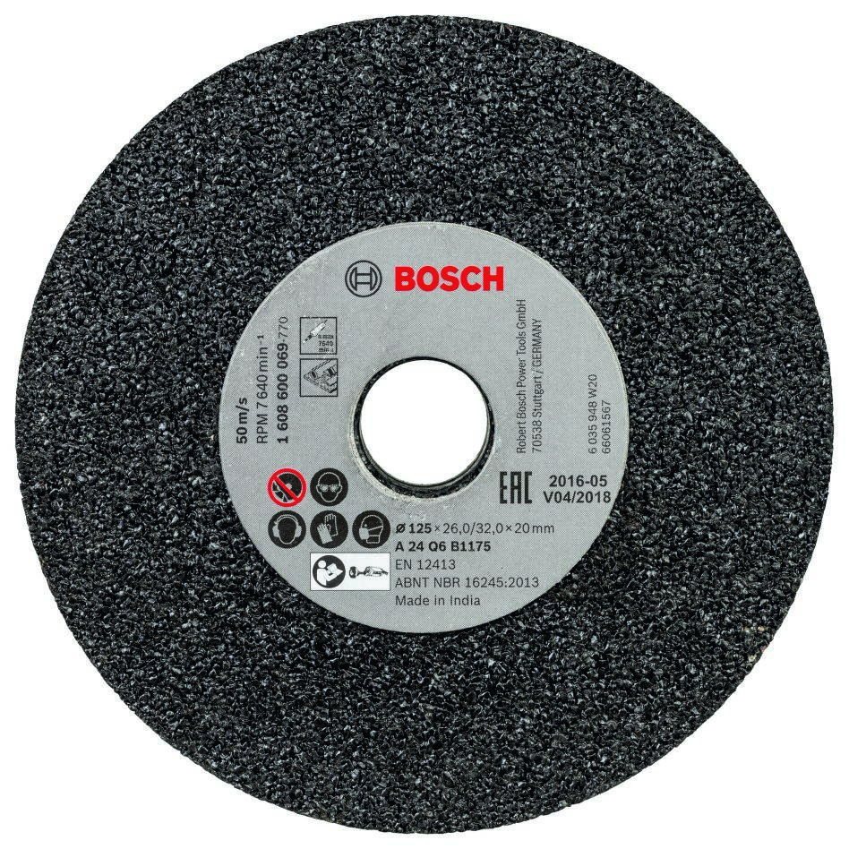 Bosch Blauw Accessoires 1608600069 Afbraamschijf voor Rechte slijpmachine 125 x 20 mm, K24