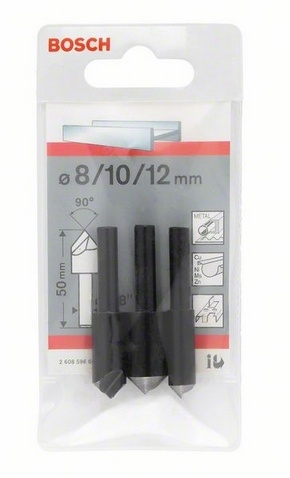 Bosch Blauw Accessoires 2608596667 Conische verzinkborenset 3-delig Cilindrische schacht