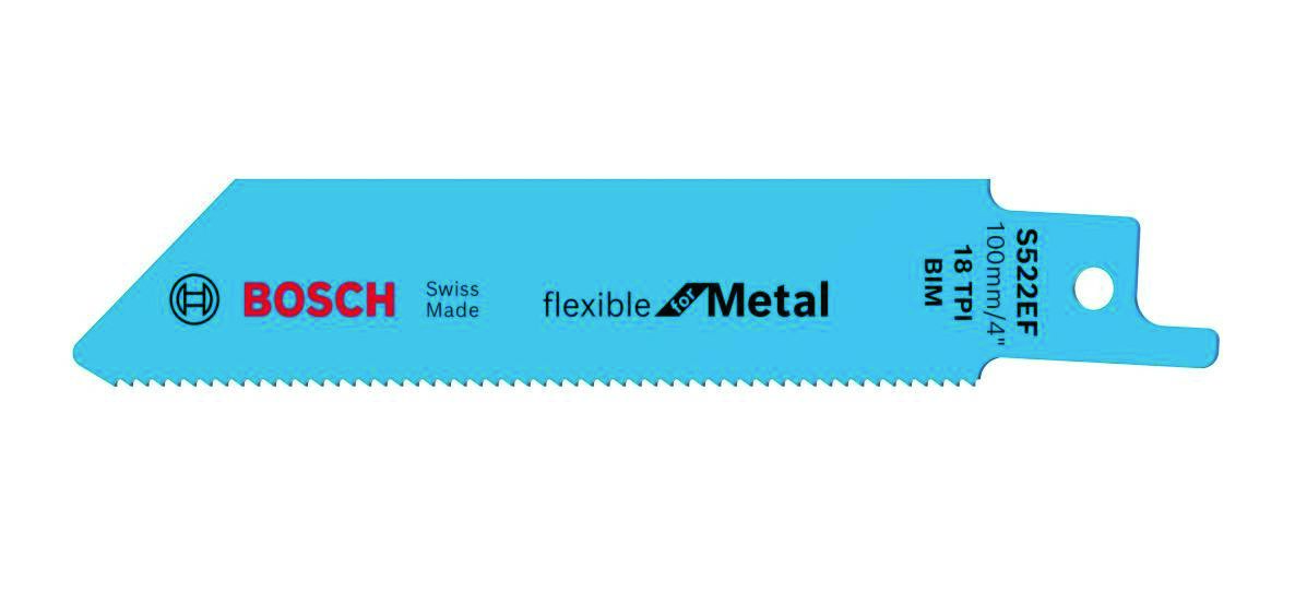 Bosch Blauw Accessoires 2608656012 S522EF Reciprozaagblad Flexible for Metal 100 mm 5 stuks