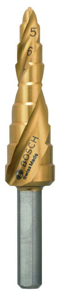 Bosch Blauw Accessoires 2608597525 Trappenboor HSS-TiN 4-12 mm 3-vlakkenschacht