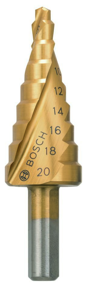 Bosch Blauw Accessoires 2608597526 Trappenboor HSS-TiN 4-20 mm 3-vlakkenschacht