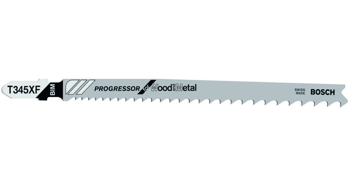 Bosch Blauw Accessoires 2608634994 T345XF Decoupeerzaagbladen T - Schacht Per 5 Hout met metaal