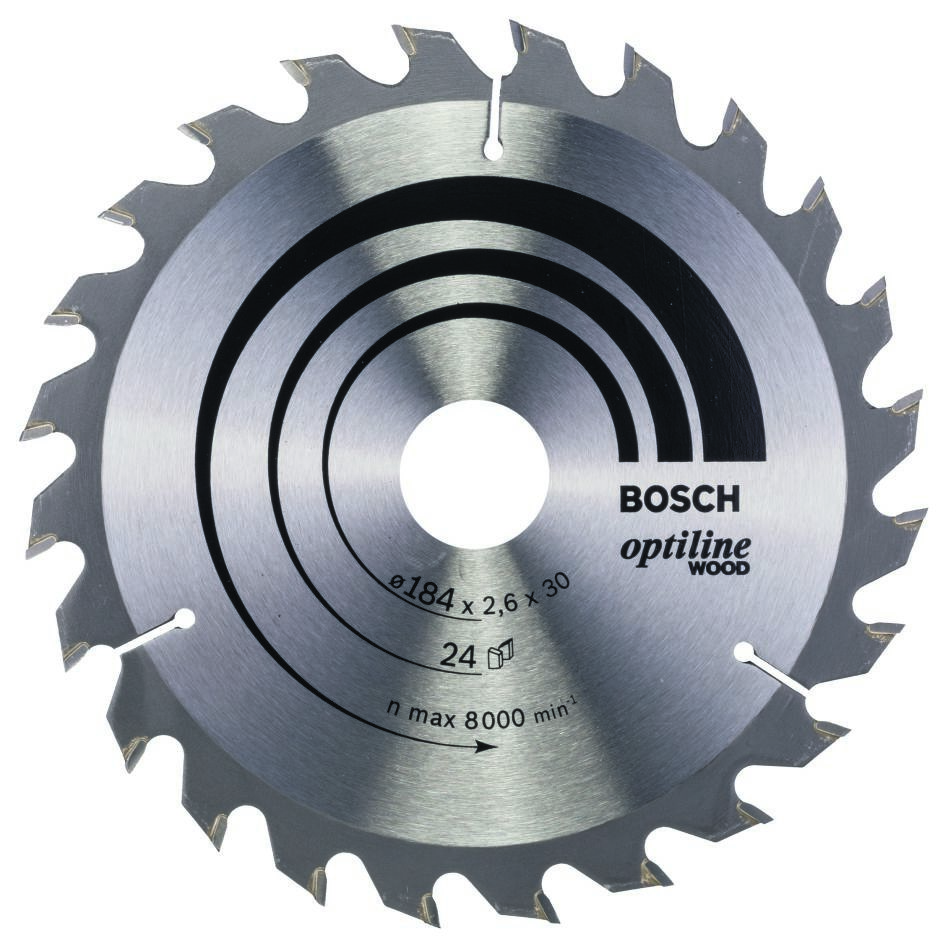 Bosch Blauw Accessoires 2608640610 Cirkelzaagblad 184 x 30 x 24T Optiline Wood