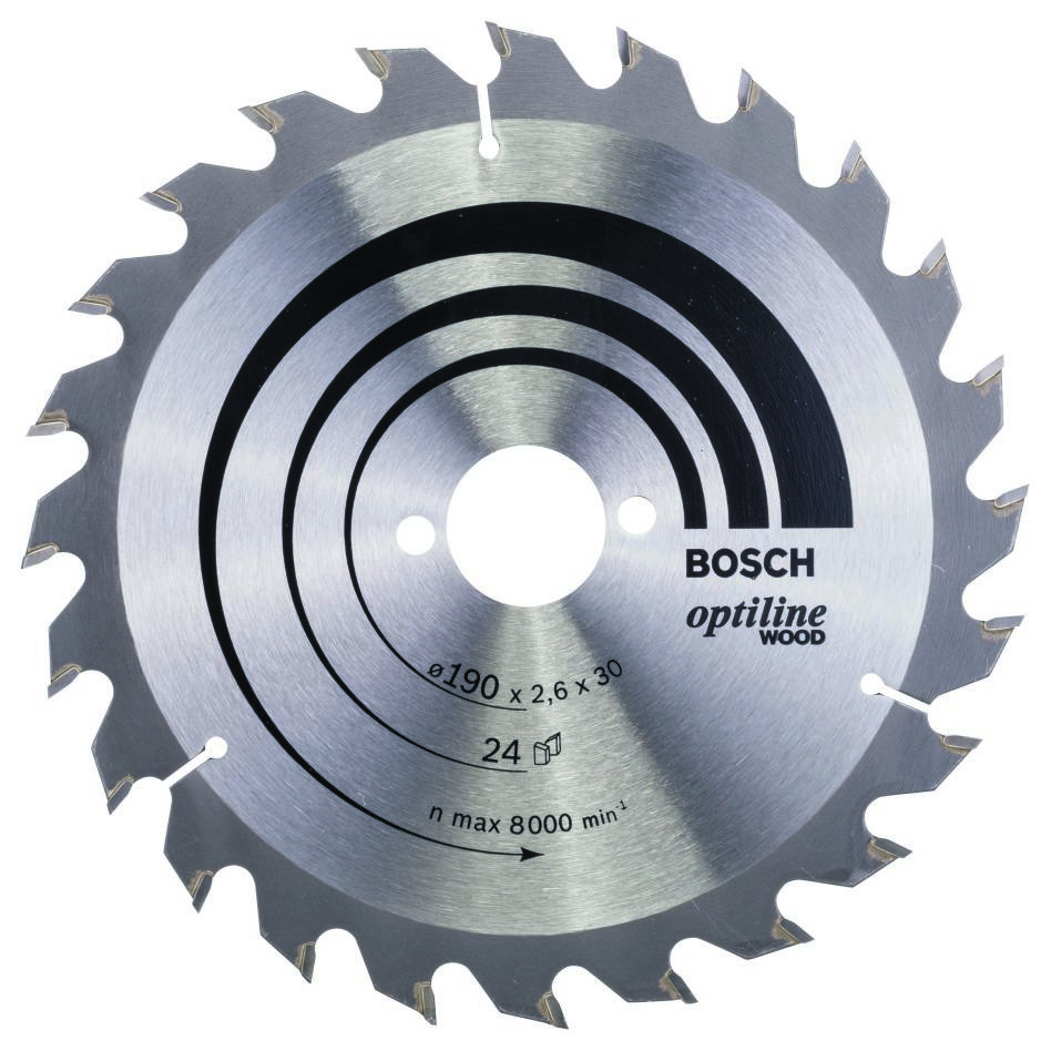 Bosch Blauw Accessoires 2608640615 Cirkelzaagblad 190 x 30 x 24T Optiline Wood