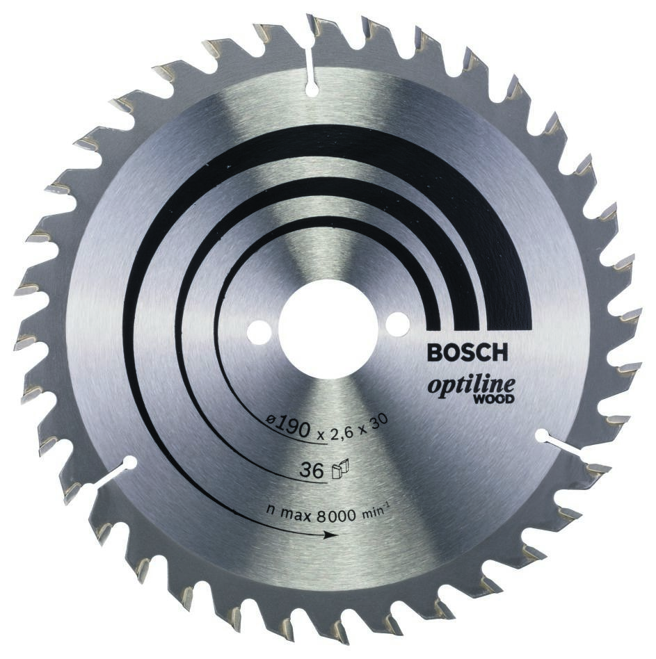 Bosch Blauw Accessoires 2608640616 Cirkelzaagblad 190 x 30 x 36T Optiline Wood