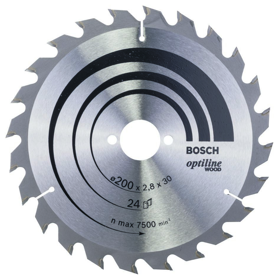 Bosch Blauw Accessoires 2608640618 Cirkelzaagblad 200 x 30 x 24T Optiline Wood