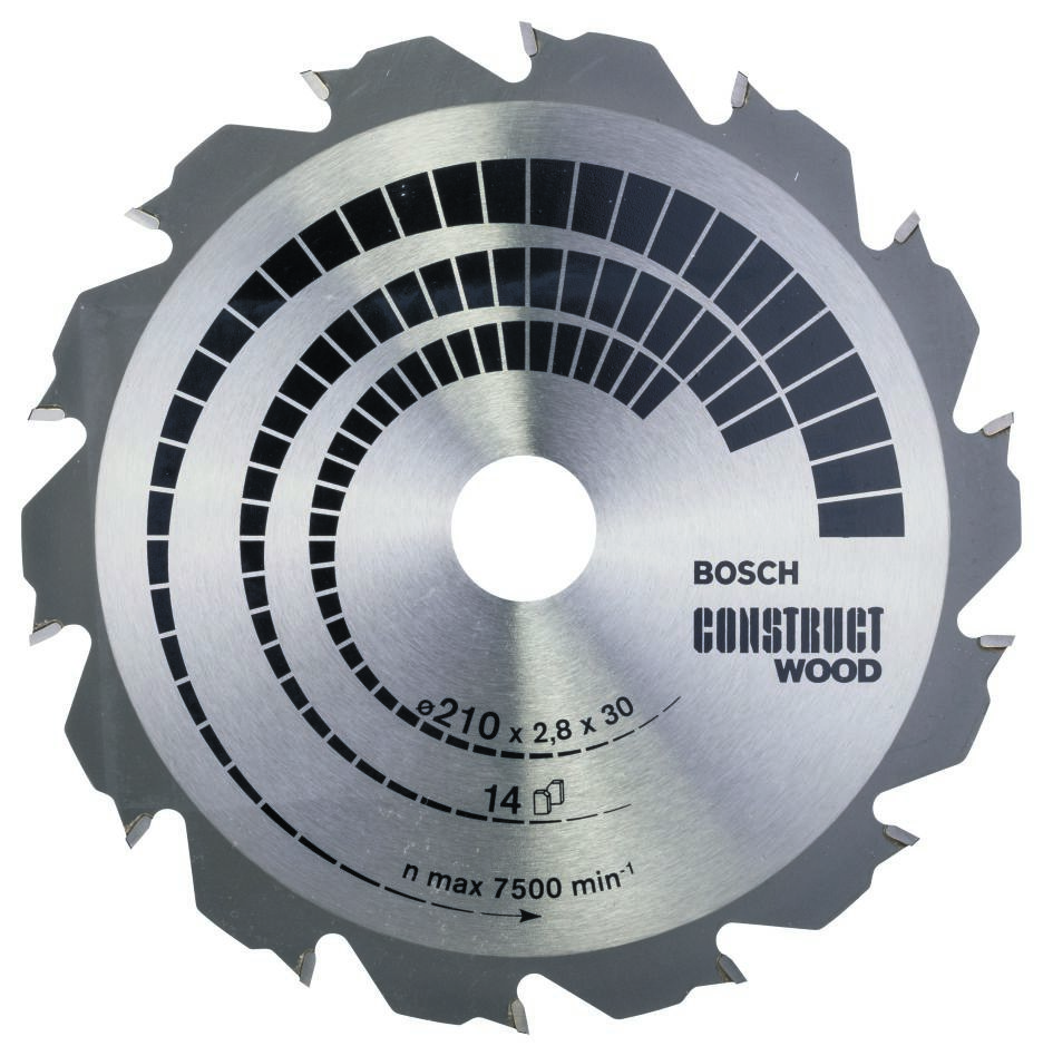 Bosch Blauw Accessoires 2608640634 Cirkelzaagblad 210 x 30 x 14T Construct Wood