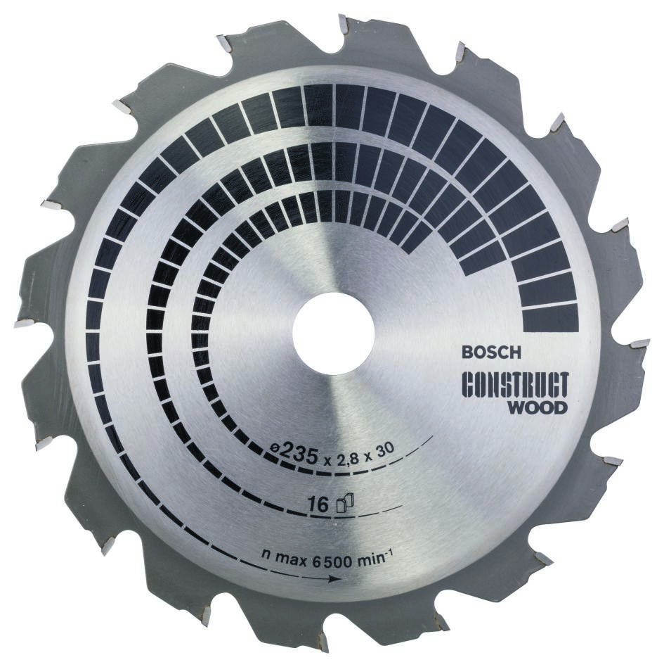 Bosch Blauw Accessoires 2608640636 Cirkelzaagblad 235 x 30 x 16T Construct Wood