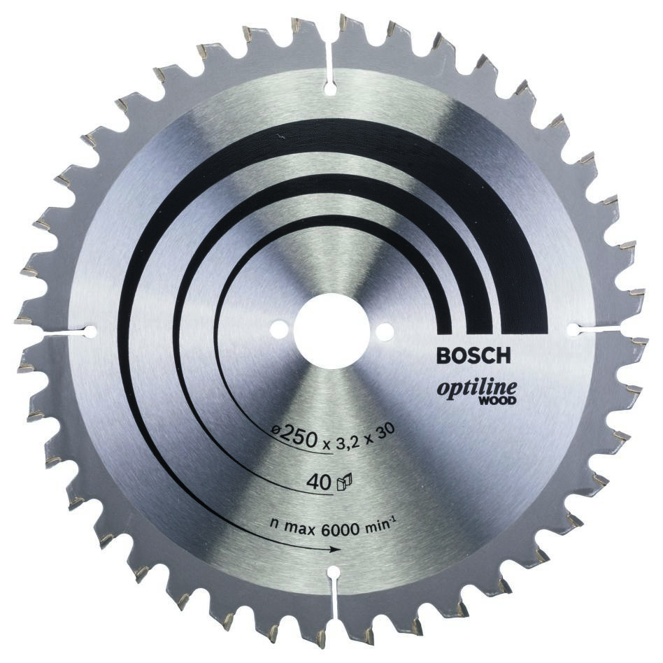 Bosch Blauw Accessoires 2608640643 Cirkelzaagblad 250 x 30 x 40T Optiline Wood