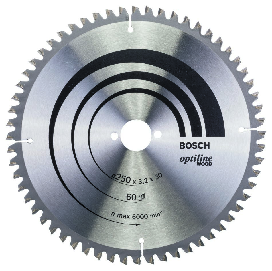 Bosch Blauw Accessoires 2608640644 Cirkelzaagblad 250 x 30 x 60T Optiline Wood