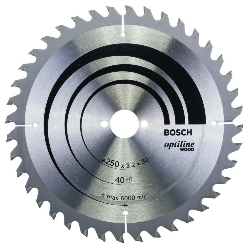 Bosch Blauw Accessoires 2608640670 Cirkelzaagblad 250 x 30 x 40T Optiline Wood