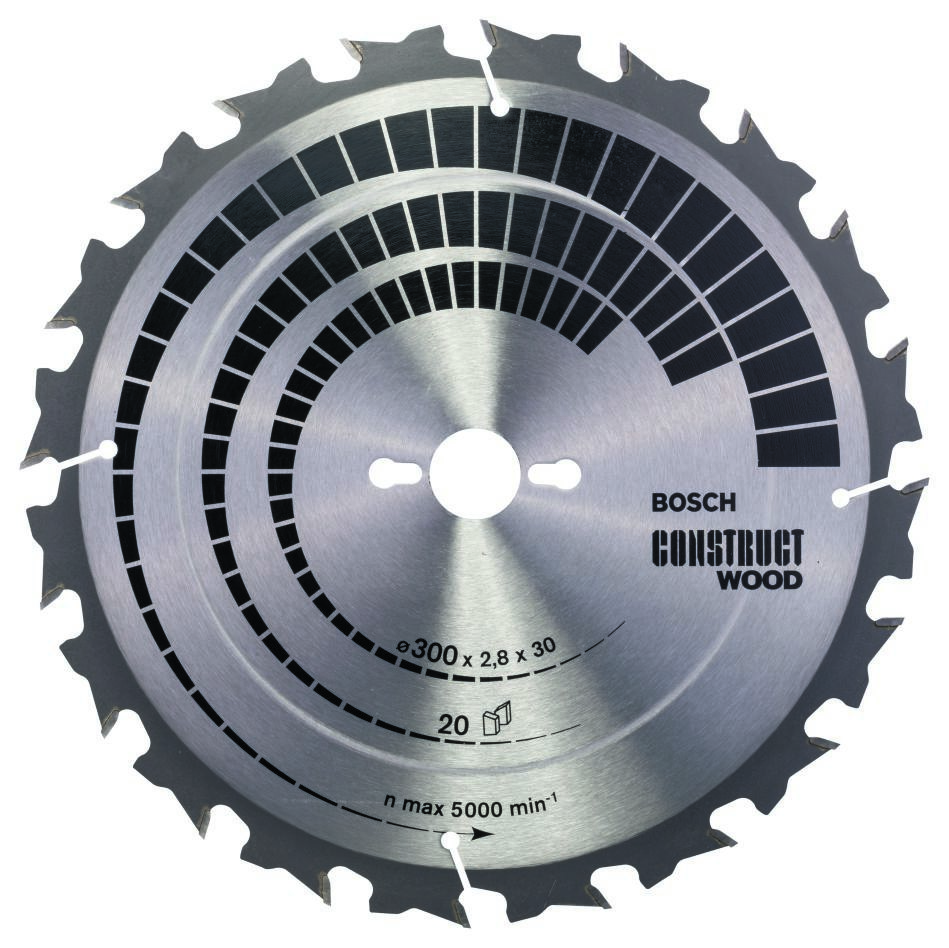Bosch Blauw Accessoires 2608640700 Cirkelzaagblad 300 x 30 x 20T Construct Wood