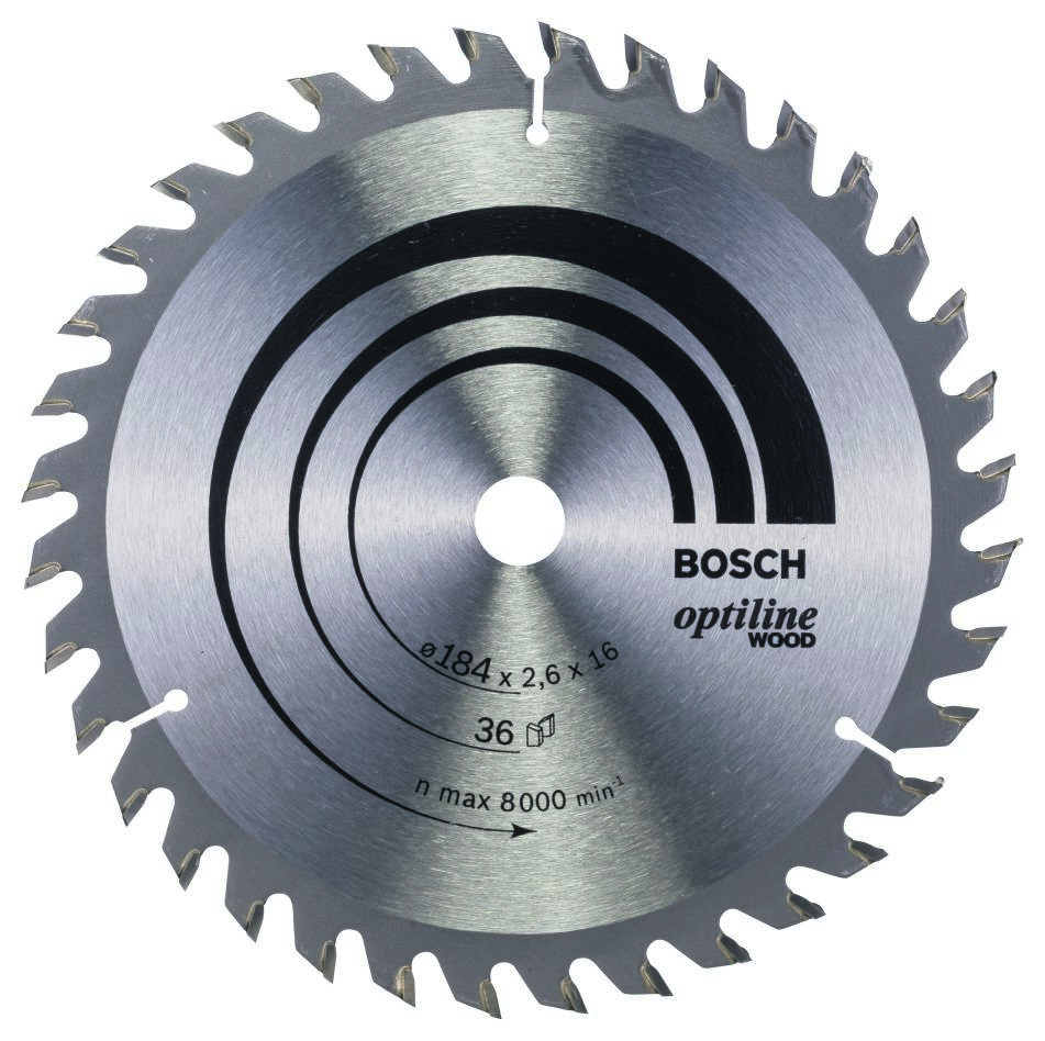 Bosch Blauw Accessoires 2608640818 Cirkelzaagblad 184 x 16 x 36T Optiline Wood