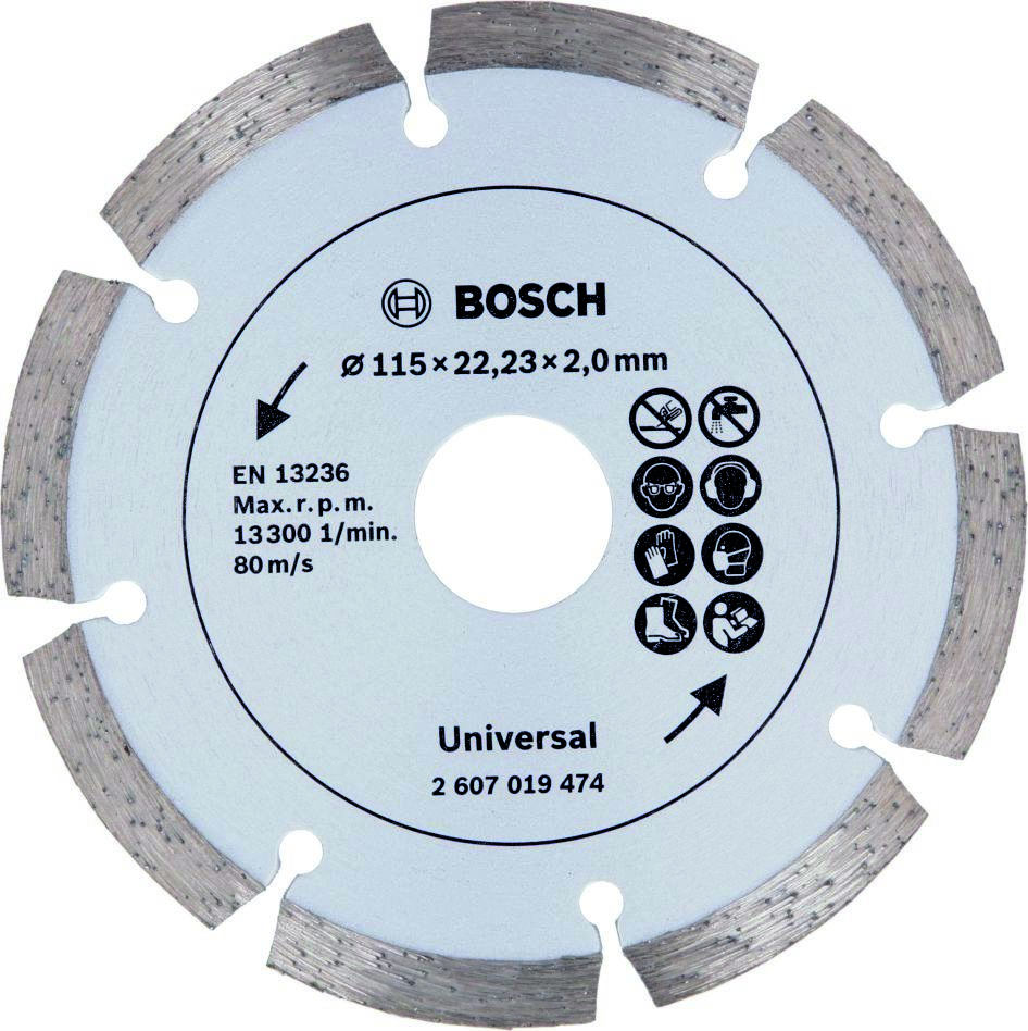 Bosch Blauw Accessoires 2607019474 Diamantdoorslijpschijf ø 115mm voor bouwmaterialen