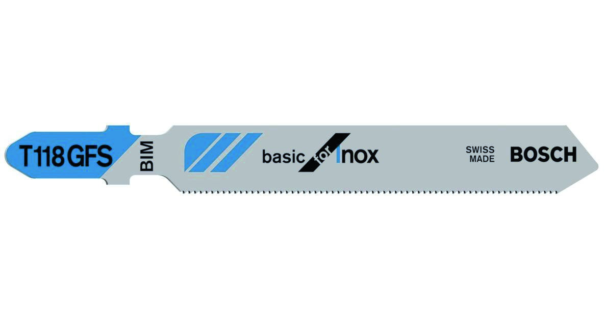 Bosch Blauw Accessoires 2608636496 T118GFS Decoupeerzaagbladen T - Schacht Per 5 INOX
