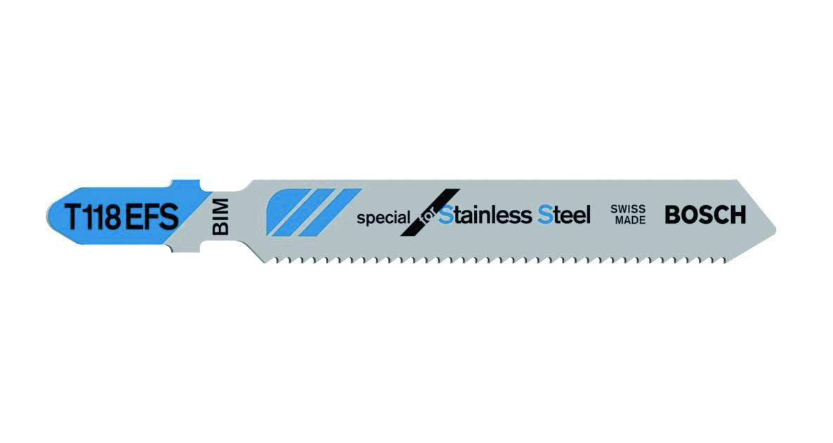 Bosch Blauw Accessoires 2608636497 T118EFS Decoupeerzaagbladen T - Schacht Per 5 INOX