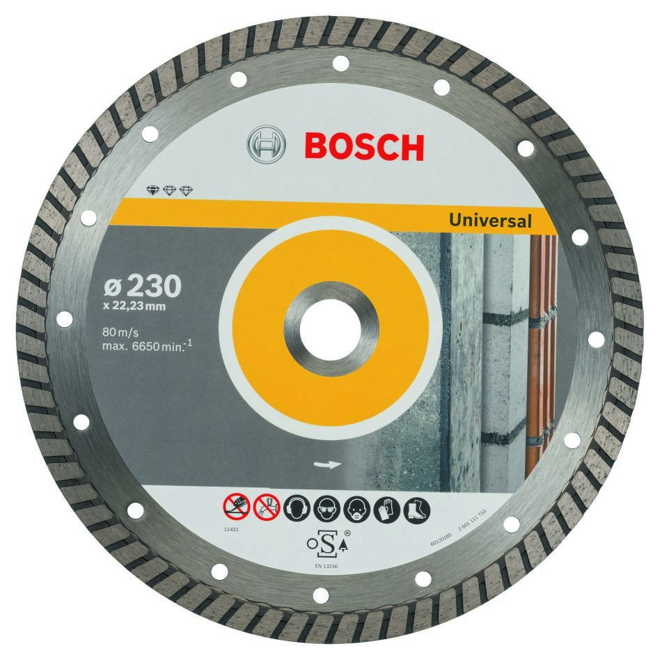 Bosch Blauw Accessoires 2608602397 Diamantdoorslijpschijf Standard for Universal Turbo 230 x 22,23 x 2,5 x 10 mm