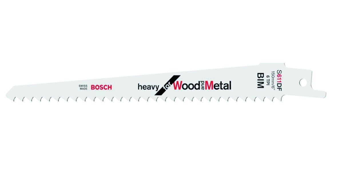 Bosch Blauw Accessoires 2608657561 S611DF Reciprozaagblad Heavy for Wood and Metal 150 mm 25 stuks
