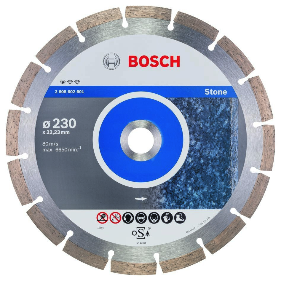 Bosch Blauw Accessoires 2608602601 Diamantdoorslijpschijf Standard for Stone 230 x 22,23 x 2,3 x 10 mm