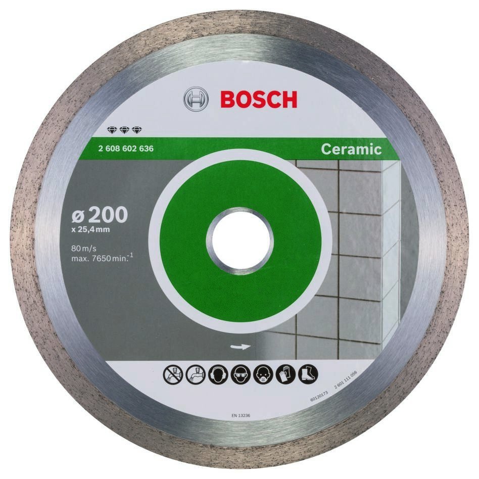 Bosch Blauw Accessoires 2608602636 Diamantdoorslijpschijf Best for Ceramic 200 x 25,40 x 2,2 x 10 mm