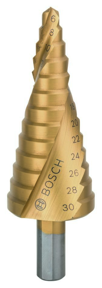 Bosch Blauw Accessoires 2608587430 Trappenboor HSS-TiN 6-30 mm 3-vlakkenschacht