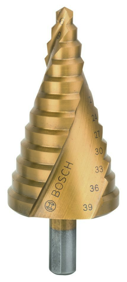 Bosch Blauw Accessoires 2608587431 Trappenboor HSS-TiN 6-39 mm 3-vlakkenschacht