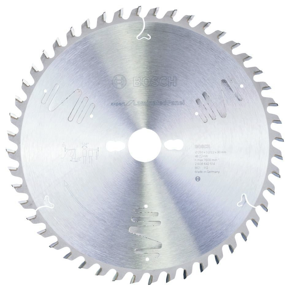 Bosch Blauw Accessoires 2608642514 Carbide Cirkelzaagblad Expert for Laminated Panel 250 x 30 x 48T
