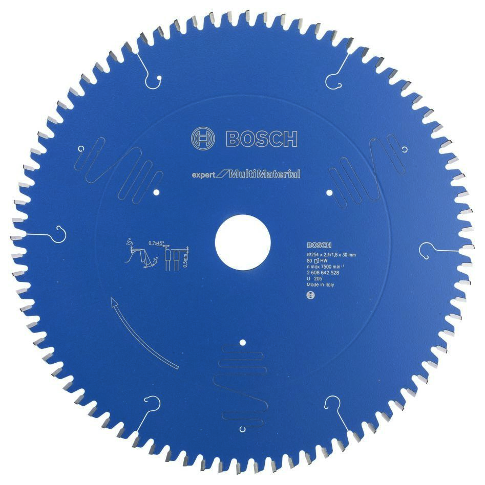 Bosch Blauw Accessoires 2608642528 Cirkelzaagblad 254 x 30 x 80T Expert for Multi Material