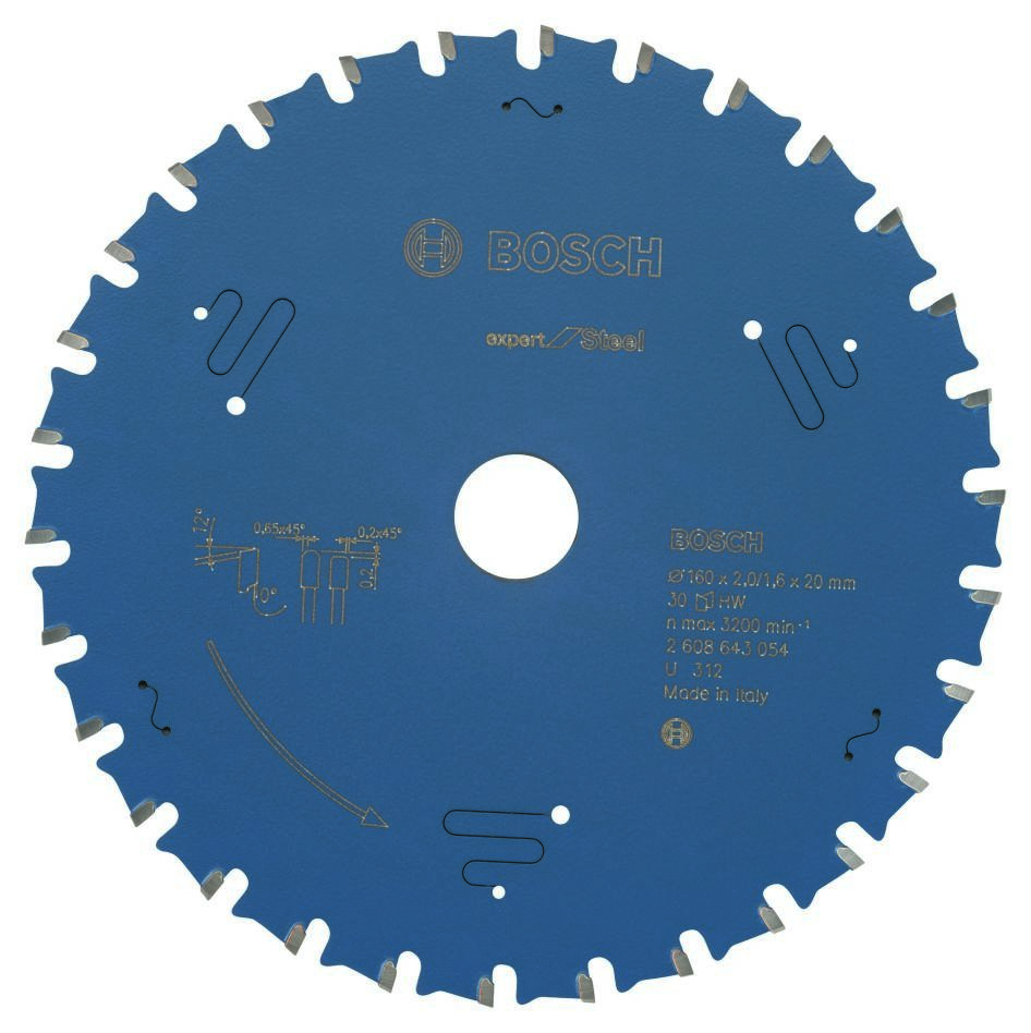 Bosch Blauw Accessoires 2608643054 Carbide Cirkelzaagblad Expert for Steel 160 x 20 x 30T