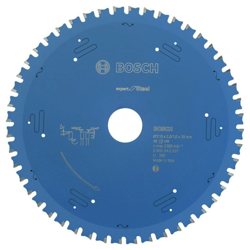Bosch Blauw Accessoires 2608643057 Carbide Cirkelzaagblad Expert for Steel 210 x 30 x 48T