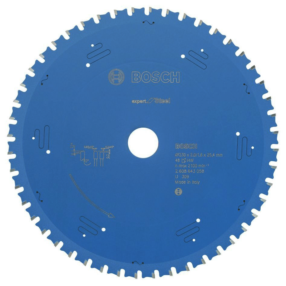 Bosch Blauw Accessoires 2608643058 Carbide Cirkelzaagblad Expert for Steel 230 x 25,4 x 48T