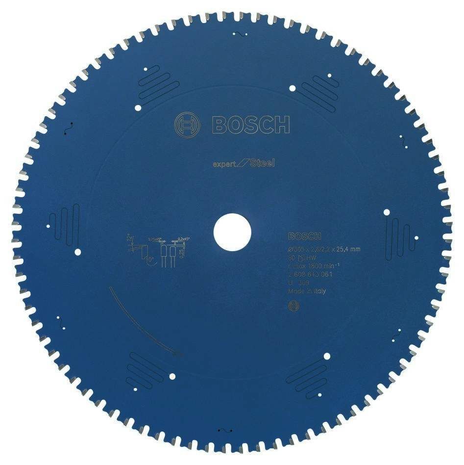 Bosch Blauw Accessoires 2608643061 Carbide Cirkelzaagblad Expert for Steel 305 x 25,4 x 80T
