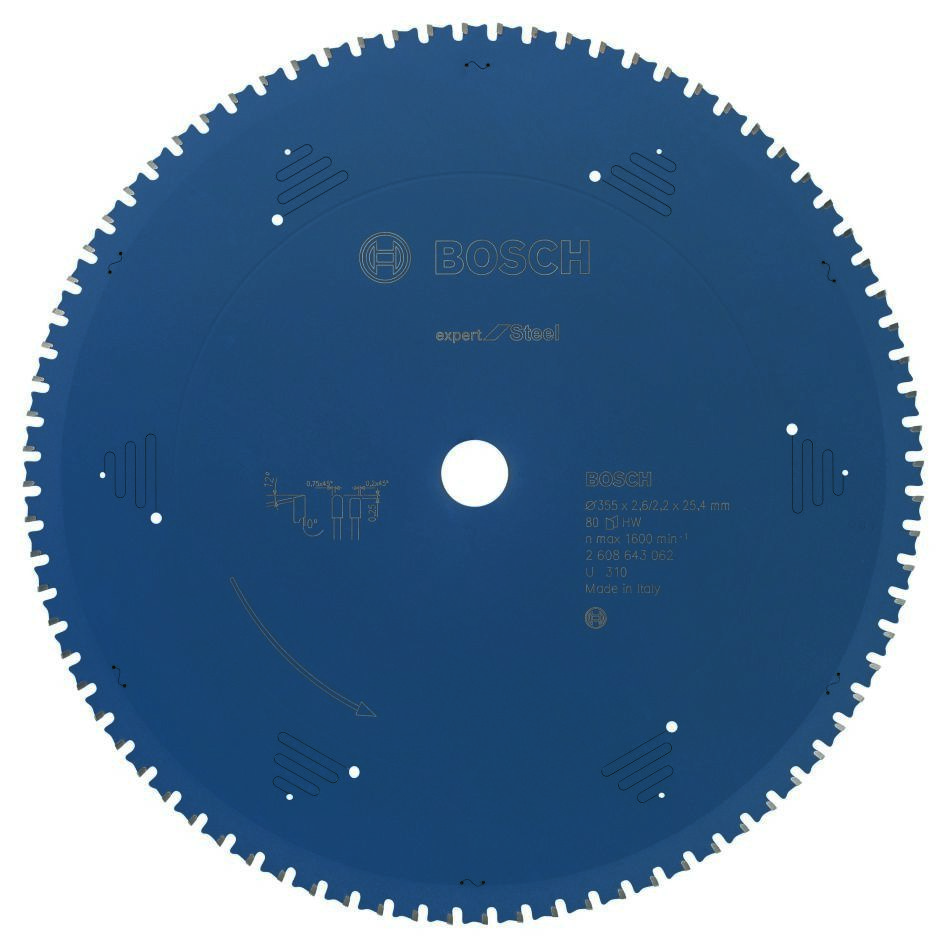 Bosch Blauw Accessoires 2608643062 Carbide Cirkelzaagblad Expert for Steel 355 x 25,4 x 80T