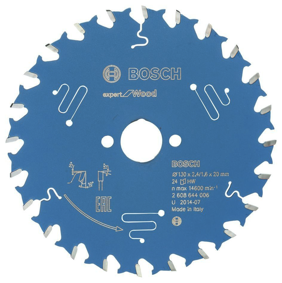 Bosch Blauw Accessoires 2608644006 Carbide Cirkelzaagblad Expert for Wood 130 x 20 x 24T