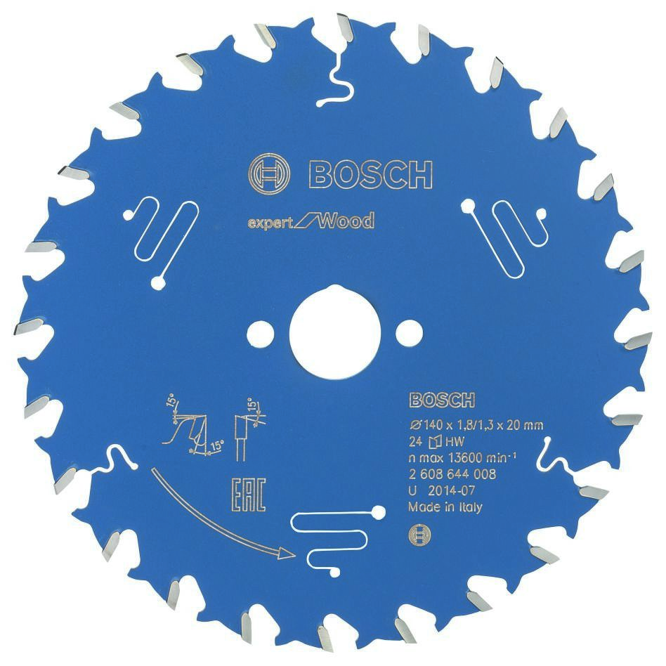 Bosch Blauw Accessoires 2608644008 Carbide Cirkelzaagblad Expert for Wood 140 x 20 x 24T