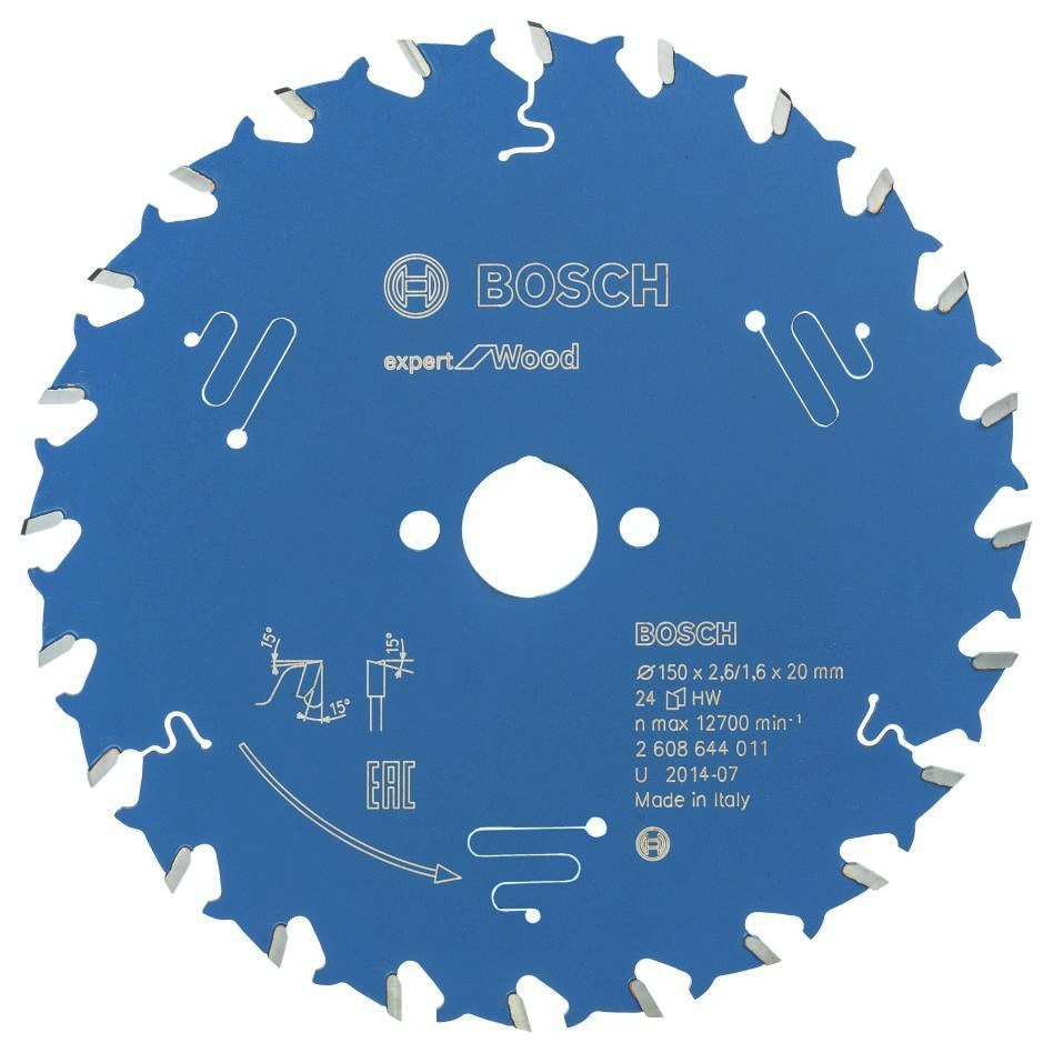 Bosch Blauw Accessoires 2608644011 Carbide Cirkelzaagblad Expert for Wood 150 x 20 x 24T