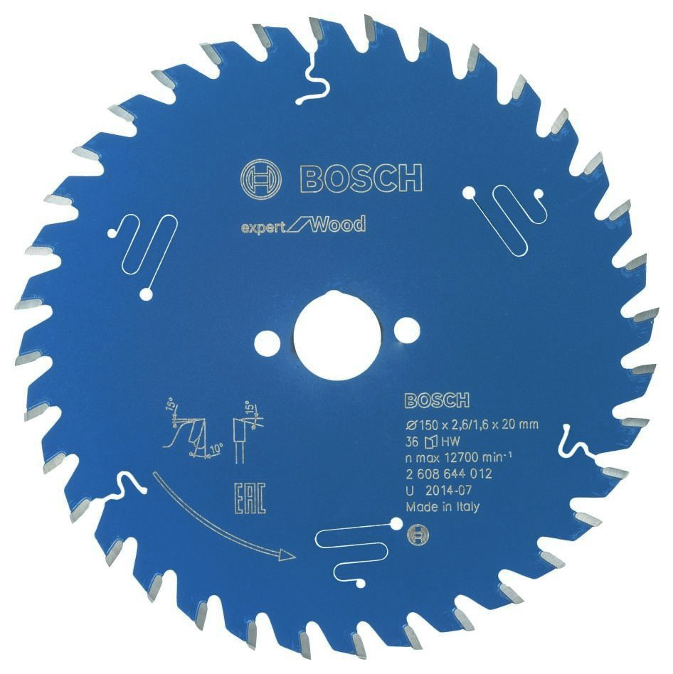 Bosch Blauw Accessoires 2608644012 Carbide Cirkelzaagblad Expert for Wood 150 x 20 x 36T