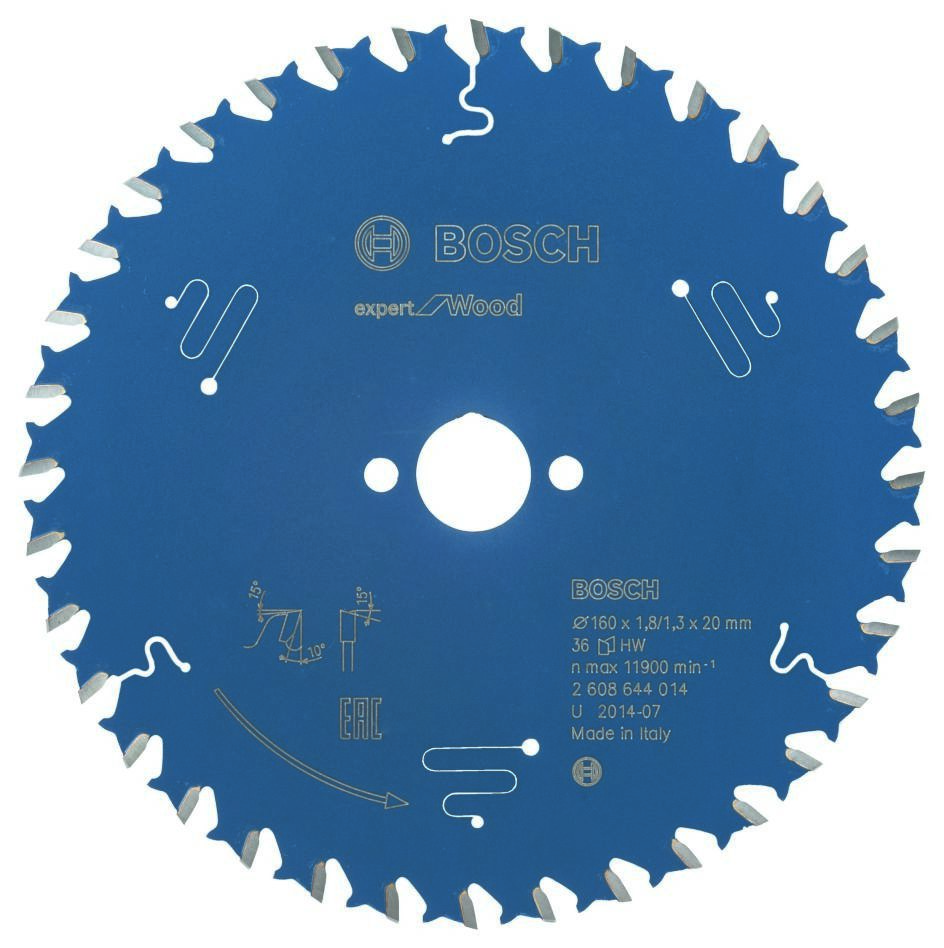 Bosch Blauw Accessoires 2608644014 Carbide Cirkelzaagblad Expert for Wood 160 x 20 x 36T