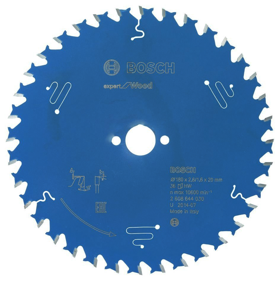 Bosch Blauw Accessoires 2608644030 Carbide Cirkelzaagblad Expert for Wood 180 x 20 x 36T