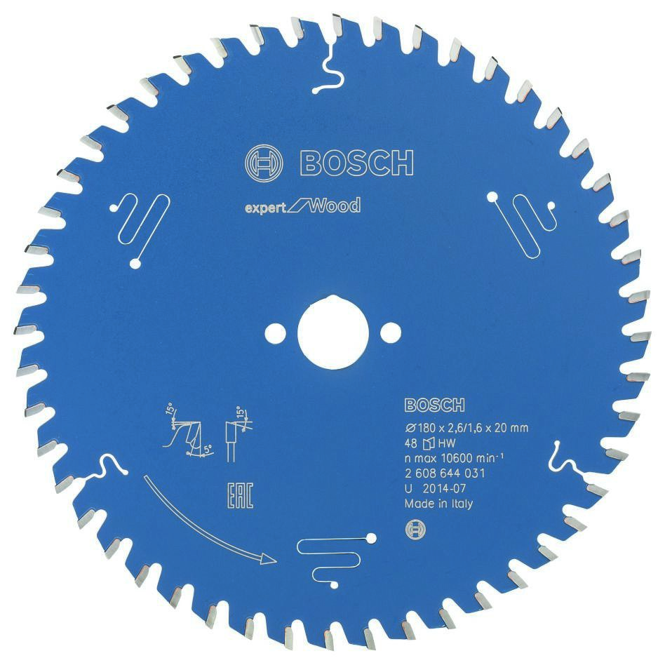 Bosch Blauw Accessoires 2608644031 Carbide Cirkelzaagblad Expert for Wood 180 x 20 x 48T