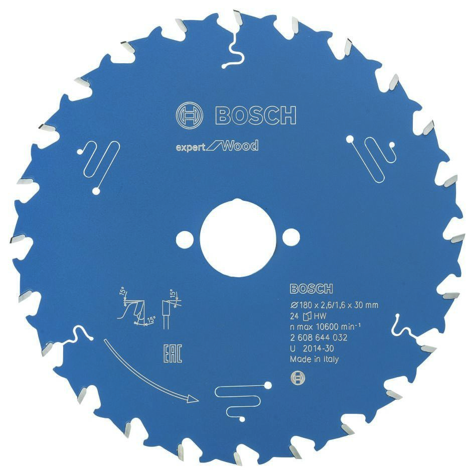 Bosch Blauw Accessoires 2608644032 Carbide Cirkelzaagblad Expert for Wood 180 x 30 x 24T