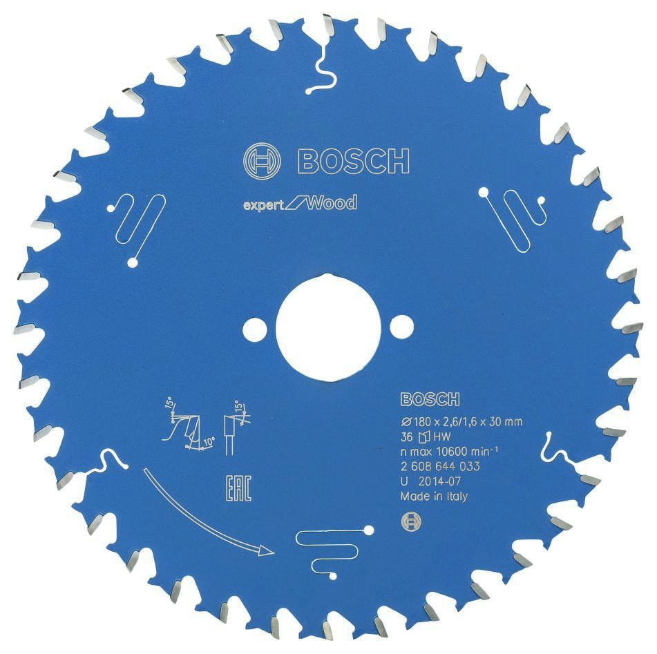 Bosch Blauw Accessoires 2608644033 Carbide Cirkelzaagblad Expert for Wood 180 x 30 x 36T