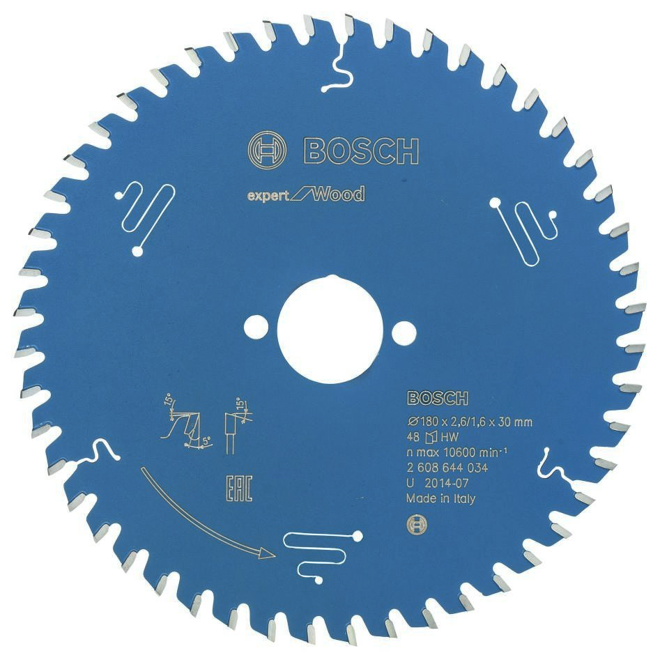 Bosch Blauw Accessoires 2608644034 Carbide Cirkelzaagblad Expert for Wood 180 x 30 x 48T