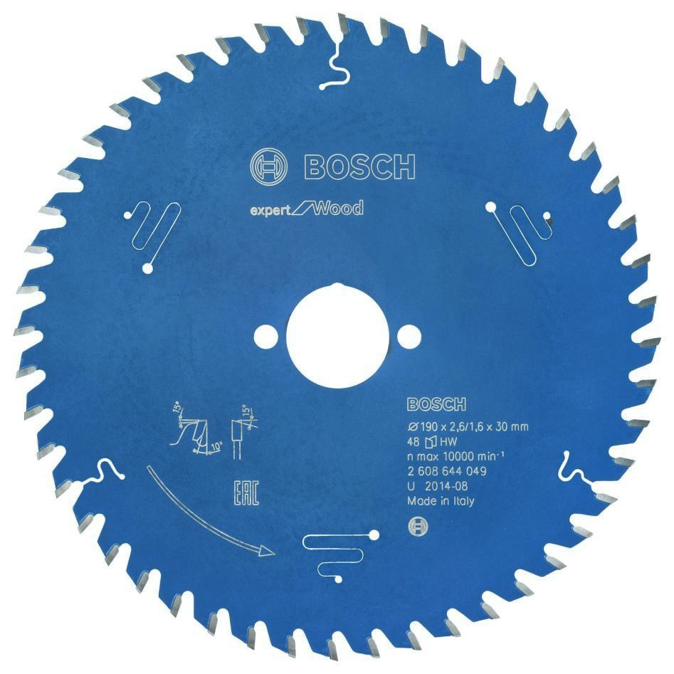 Bosch Blauw Accessoires 2608644049 Carbide Cirkelzaagblad Expert for Wood 190 x 30 x 48T