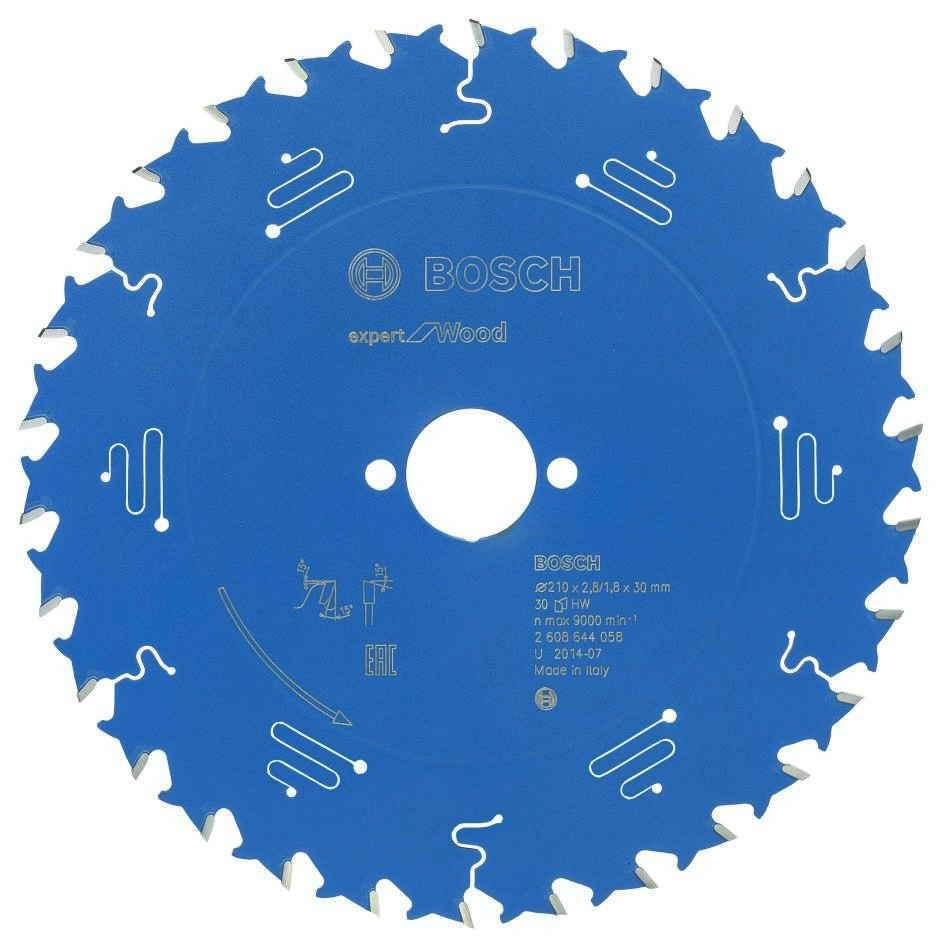 Bosch Blauw Accessoires 2608644058 Carbide Cirkelzaagblad Expert for Wood 210 x 30 x 30T