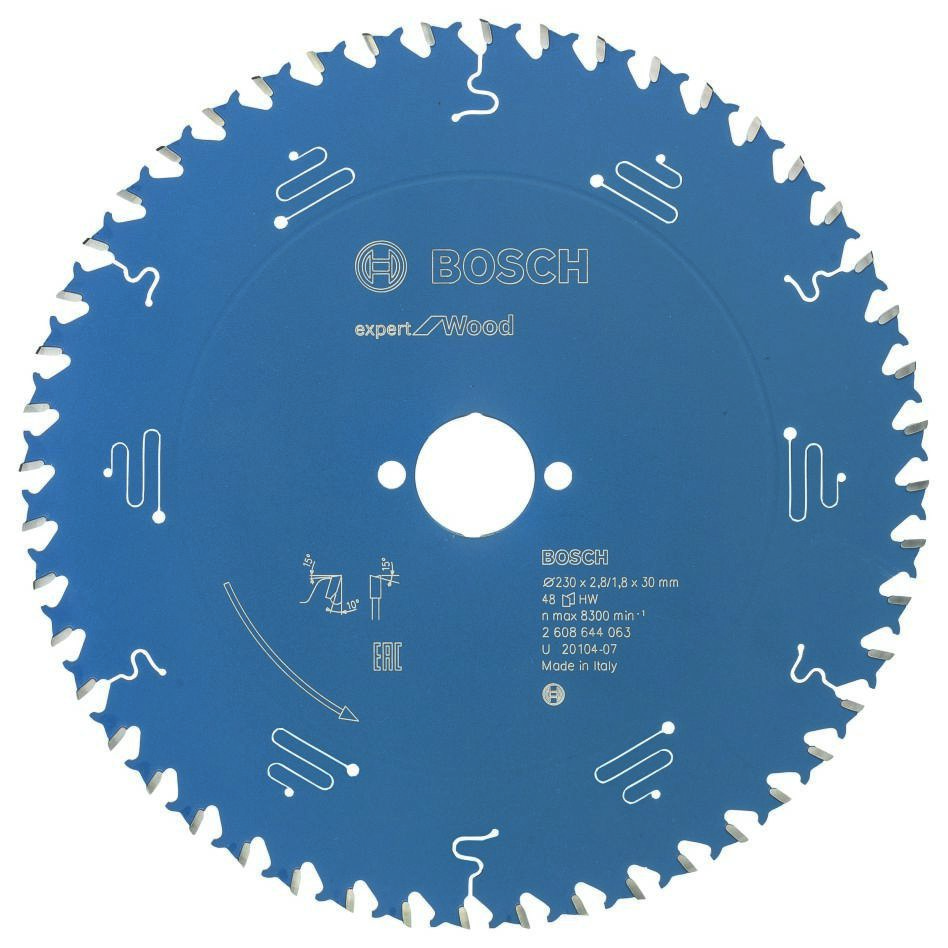 Bosch Blauw Accessoires 2608644063 Carbide Cirkelzaagblad Expert for Wood 230 x 30 x 48T